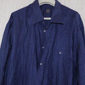I K E New York Navy Cotton Men's Long Sleeve Shirt size:2XL